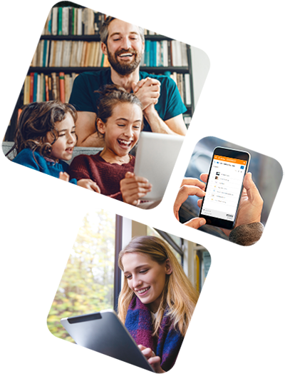 Personen mit mobilen Endgeräten
