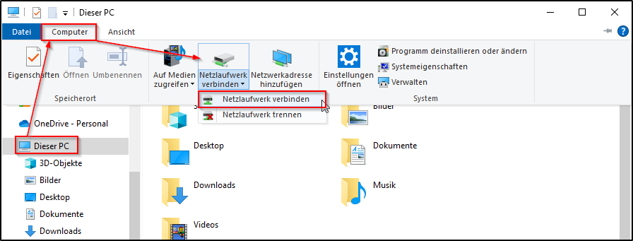 Netzlaufwerk verbinden Netzlaufwerk verbinden