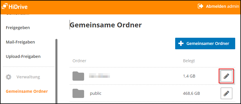 Ordner bearbeiten Ordner bearbeiten