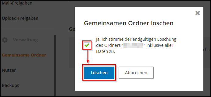 Ordner löschen bestätigen Ordner löschen bestätigen
