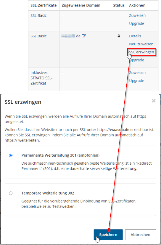 SSL erzwingen und speichern SSL erzwingen und speichern
