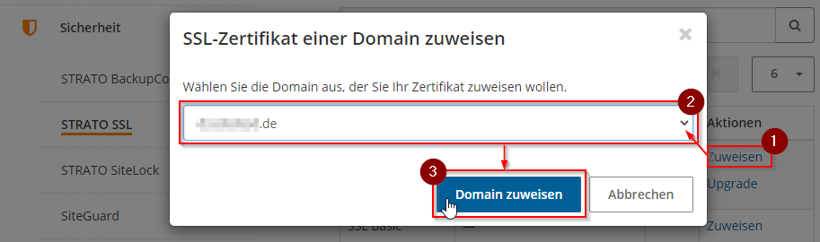 STRATO SSL zuweisen auswaehlen und zuweisen STRATO SSL zuweisen auswaehlen und zuweisen