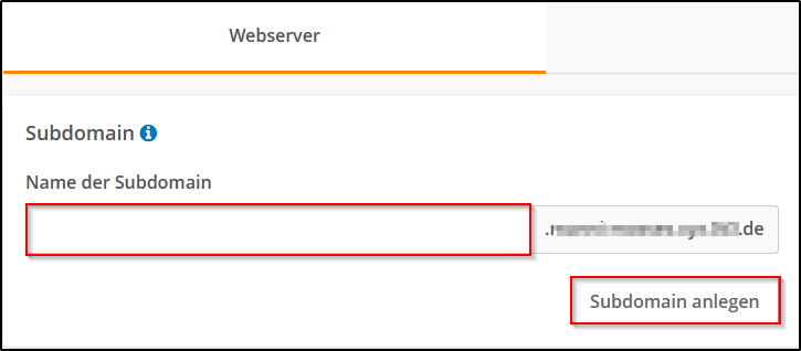Subdomain anlegen Subdomain anlegen