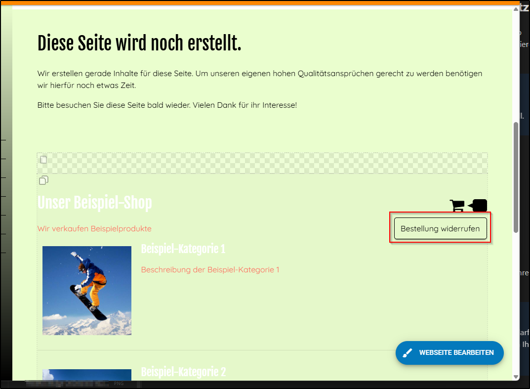 Bestellung widerrufen Bestellung widerrufen
