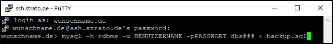 DB Import SSH DB Import SSH