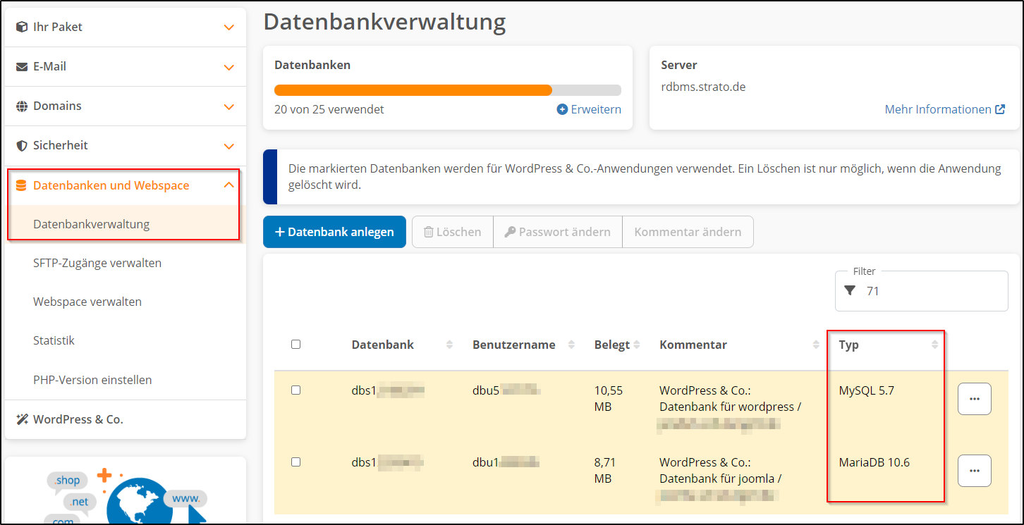 Datenbank-Typ Datenbank-Typ