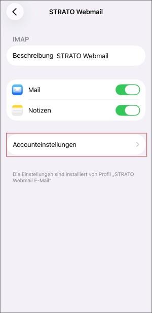 iOS Mail Accounteinstellungen iOS Mail Accounteinstellungen