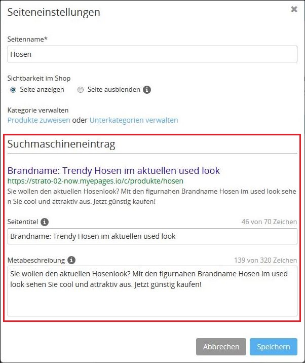Metadaten schreiben