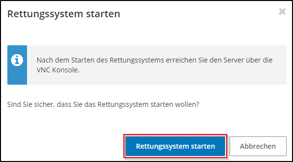 Rettungs-Start bestätigen Rettungs-Start bestätigen