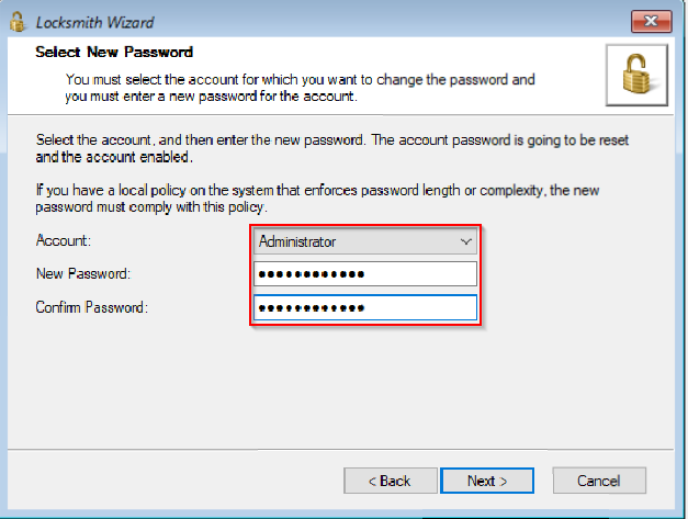 Neues Admin-Passwort Neues Admin-Passwort