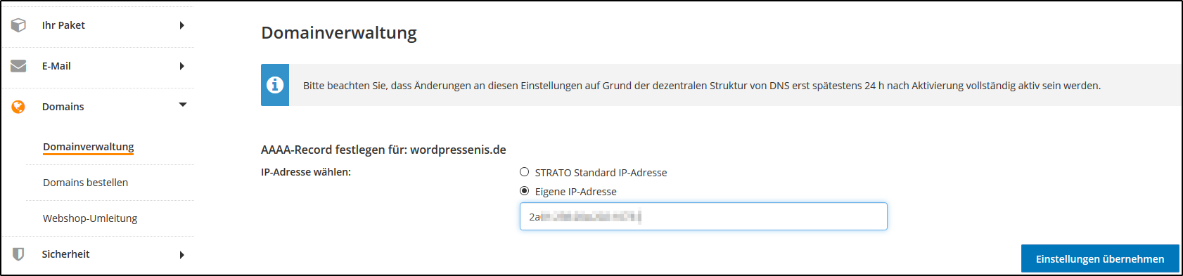 DNS-Einstellungen DNS-Einstellungen