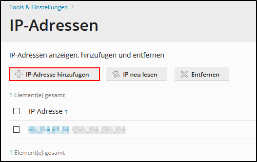 Plesk IP hinzufügen Plesk IP hinzufügen