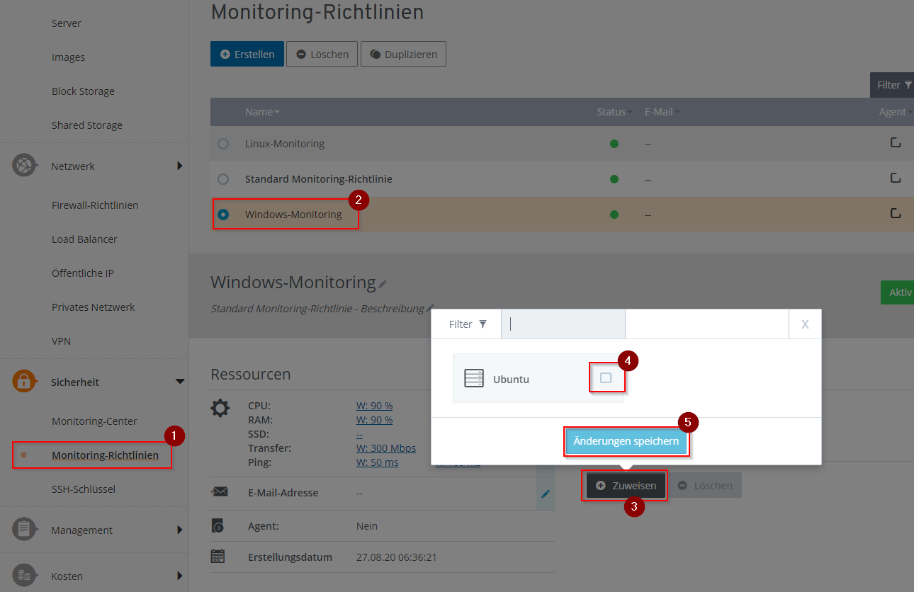 Richtlinie Zuweisen Richtlinie Zuweisen