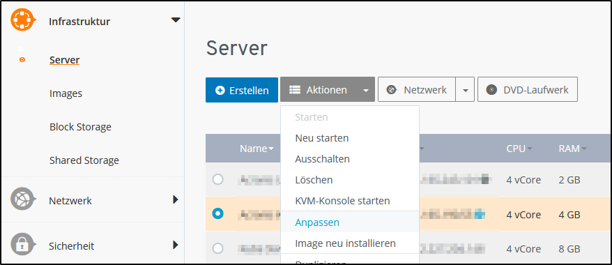 Anpassen aufrufen Anpassen aufrufen