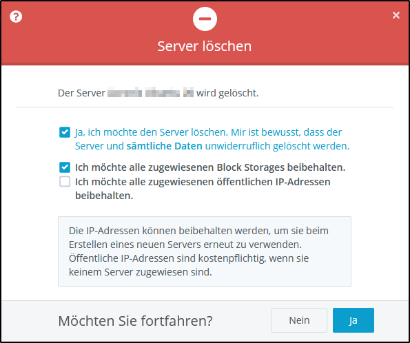 Löschen Warnung Löschen Warnung