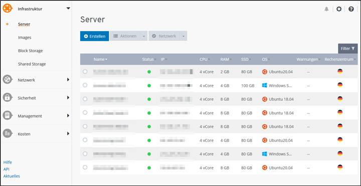 Server-Übersicht Server-Übersicht
