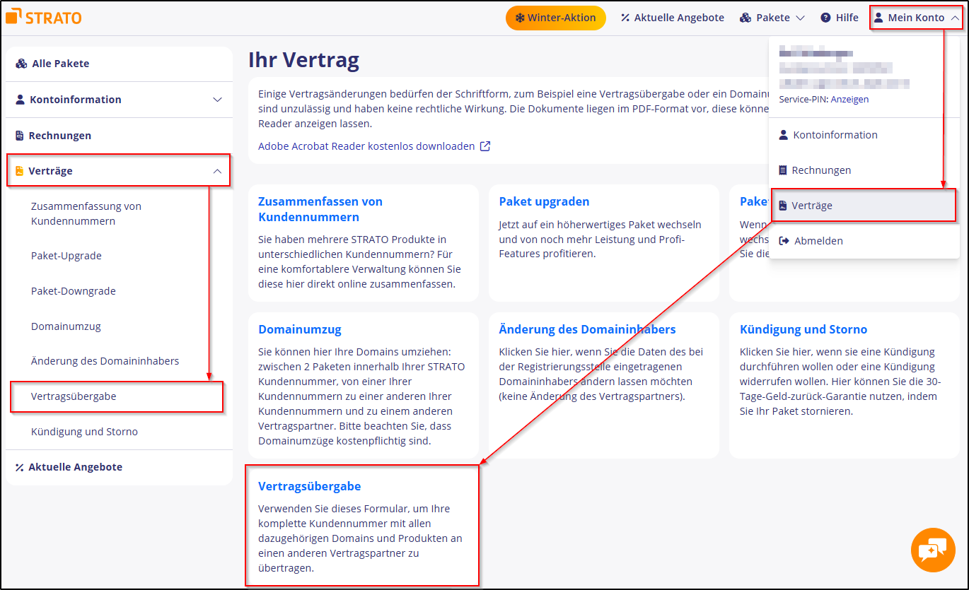 Vertragsübergabe Vertragsübergabe